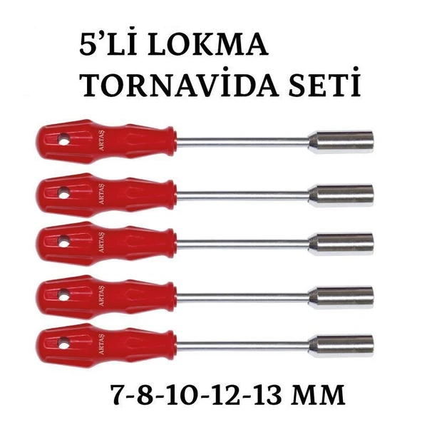 Lokma Uçlu Pipo Tornavida Seti 5 Parça ürün görseli 1