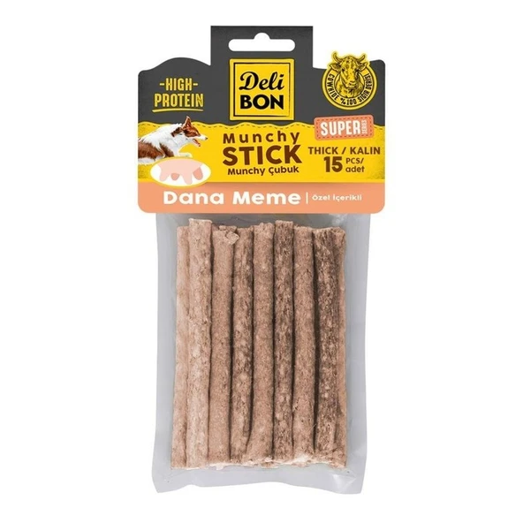 Delibon Super Munchy Çubuk Dana Memeli Kalın (15 Adet) ürün görseli 1
