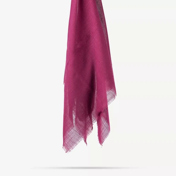 Flamlı Pamuklu Eşarp (96x96 cm. Mor) - Resim 2