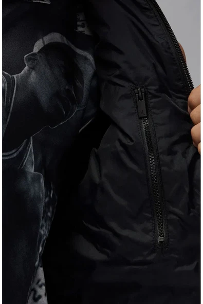 M J Brk Puffer Erkek Siyah Ceket - Resim 5