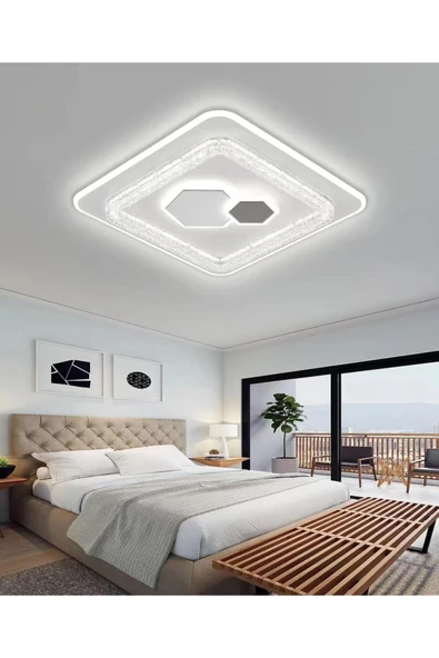 A03 PLAFONYER LED AVİZE 3 Renk Işık Modlu (Beyaz / Sarı / Gün Işığı) ürün görseli