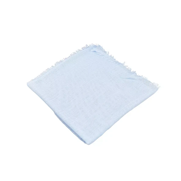 Flamlı Pamuklu Eşarp (96x96 cm. Mavi)