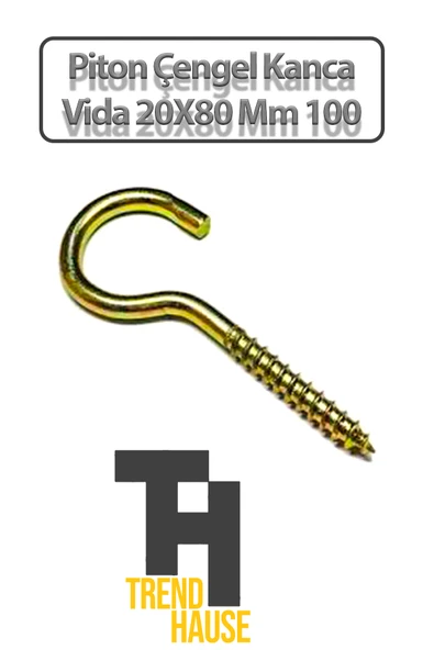 Piton Çengel Kanca Vida 20X80 Mm 100 Adet