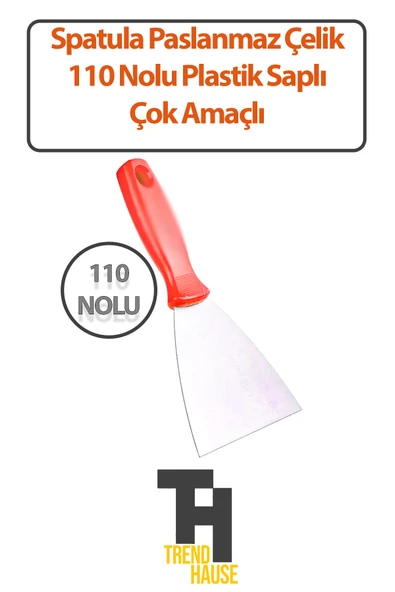 Spatula Paslanmaz Çelik 110 No'lu Plastik Saplı Çok Amaçlı