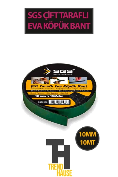 SGS ÇİFT TARAFLI EVA KÖPÜK BANT 10MMX10MT