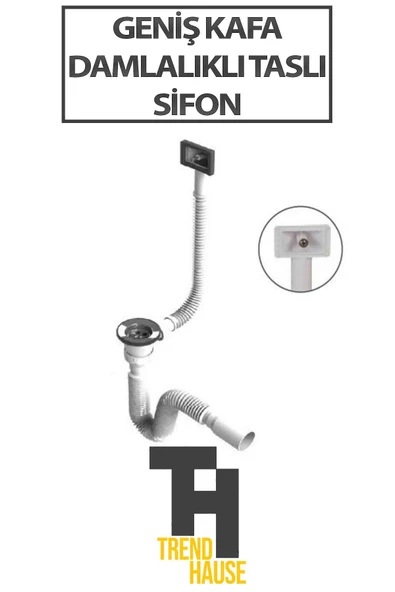 Geniş Kafa Damlalıklı Taslı Sifon