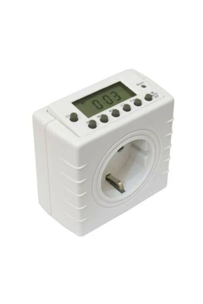3680W, 16 Amper, Çok Kaliteli Dijital Göstergeli Zaman Ayarlı Akıllı Priz, Dijital Zaman Saatli Priz - 6