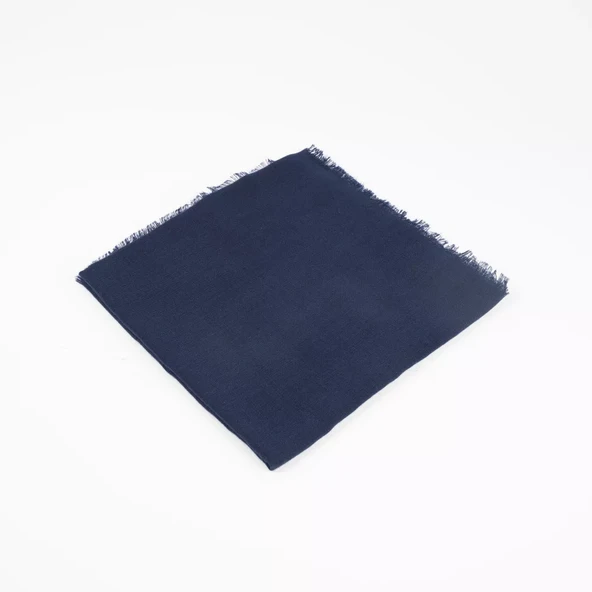 Flamlı Pamuklu Eşarp (96x96 cm. Lacivert)