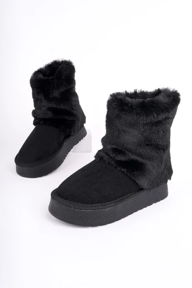 Muggo COZY Kürklü Kalın Taban Çocuk Kışlık Mini Bot - 5