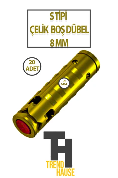 S TİPİ ÇELİK BOŞ DÜBEL 8MM 20 ADET