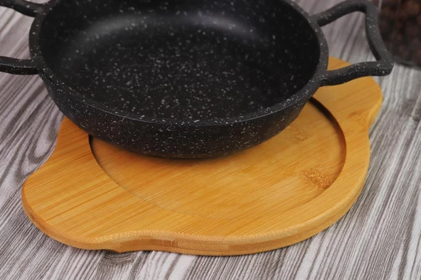 Bambum Pade - Yuvarlak Sahan 18 cm Bambu Altlık - Resim 4