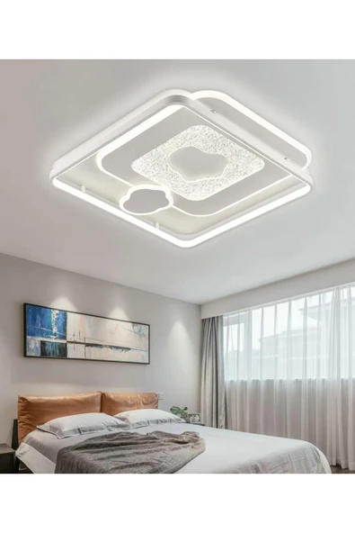 A019-K PLAFONYER LED AVİZE 3 Renk Işık Modlu (Beyaz / Sarı / Gün Işığı) ürün görseli