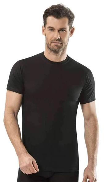 6 Adet Anıt Erkek Modal Sıfır Yaka Kısa Kollu Fanila Atlet 1203 - Resim 2