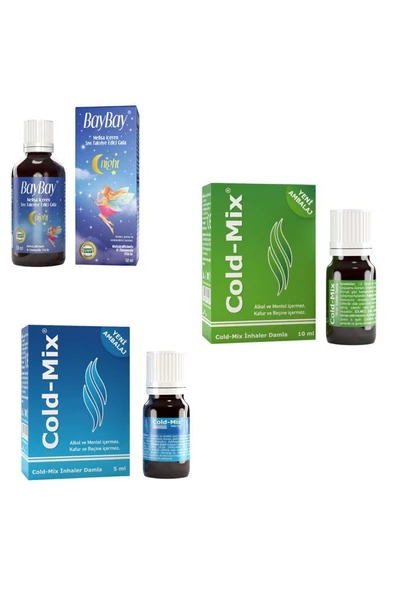Baybay Night Damla 50ml + Cold mix 5 ve 10 ML - Burun açıcı damla seti