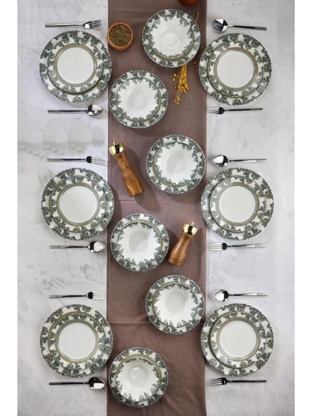 Cooker CKR4167 Dijital Baskılı Porselen Yemek Takımı 24 Parça