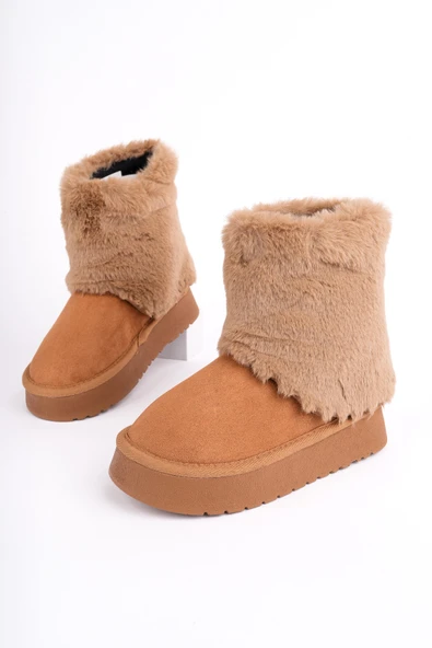 Muggo COZY Kürklü Kalın Taban Çocuk Kışlık Mini Bot - 8