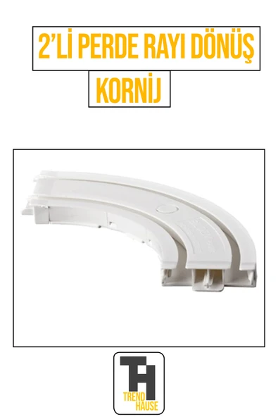 2’li Perde Rayı Dönüş – Köşe ve Kenarlar İçin Uyumlu Korniş Tamamlayıcısı