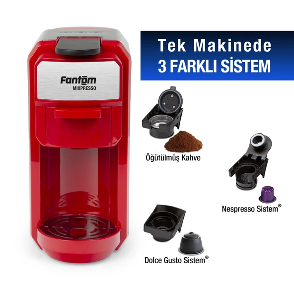 Fantom Mixpresso KS 1450 Kırmızı Kapsül Kahve Makinesi ürün görseli