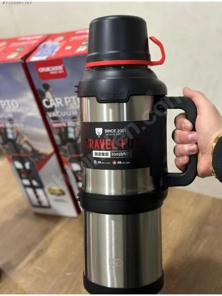 Vacuum 4 Litre Aile Boy Paslanmaz Çelik İSSİ Termos Karışık Renk - 2