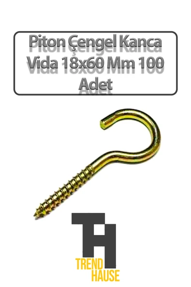 Piton Çengel Kanca Vida 18X60 Mm 100 Adet