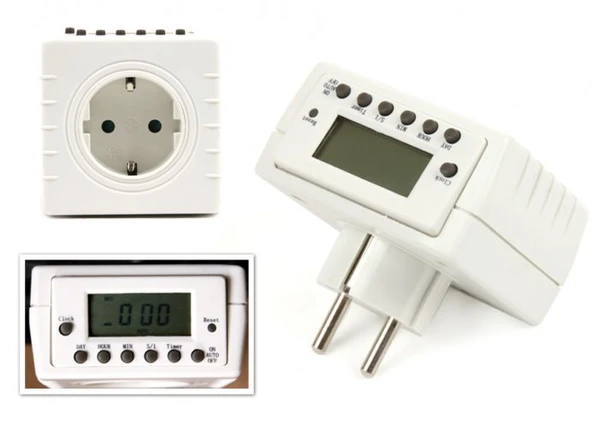 3680W, 16 Amper, Çok Kaliteli Dijital Göstergeli Zaman Ayarlı Akıllı Priz, Dijital Zaman Saatli Priz