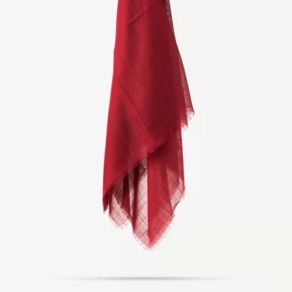 Flamlı Pamuklu Eşarp (96x96 cm. Bordo) - 2