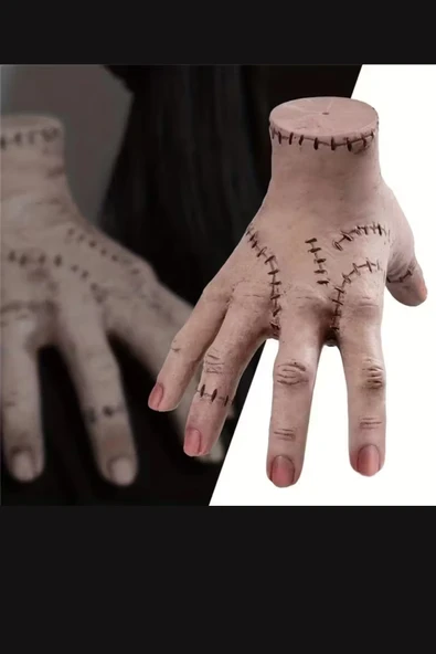 Gerçekçi Wednesday Addams "Thing" El Replikası – Hareketli Parmaklı Gotik Cosplay & Cadılar Bayramı Dekor Aksesuarı, Gerçek Boy - Resim 5