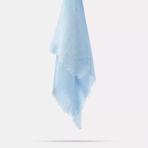 Flamlı Pamuklu Eşarp (96x96 cm. Mavi) - 2