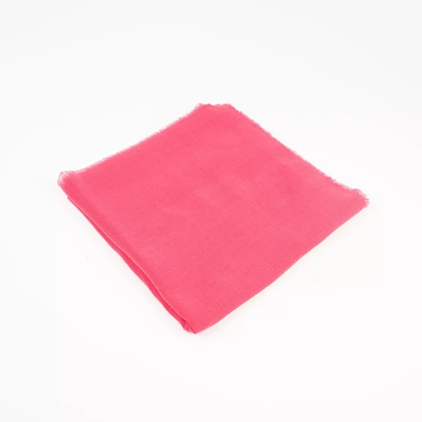 Flamlı Pamuklu Eşarp (96x96 cm. Fuşya Pembe)