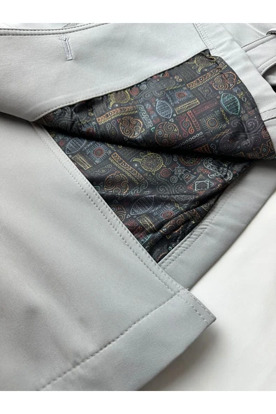 regular fit su geçirmez  kumaş kruvaze trençkot mont kaban - Resim 3