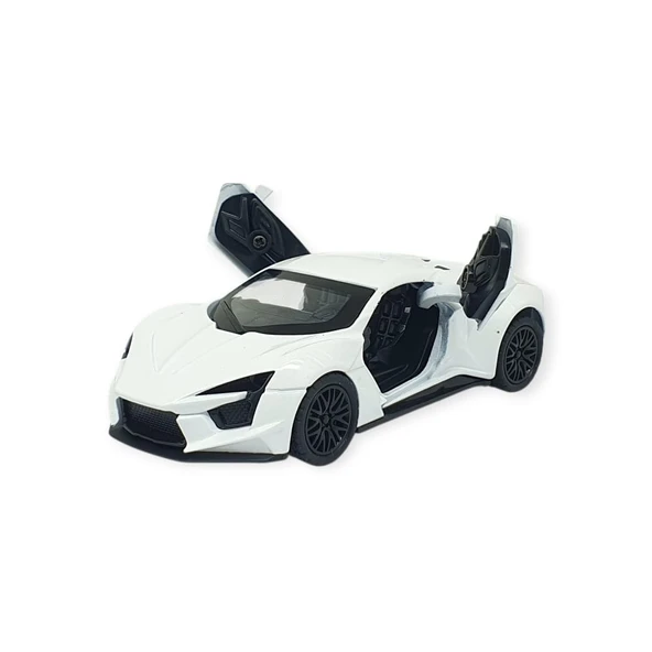 Çek Bırak Metal Arabalar 13 cm - SR2210- Beyaz - Resim 2