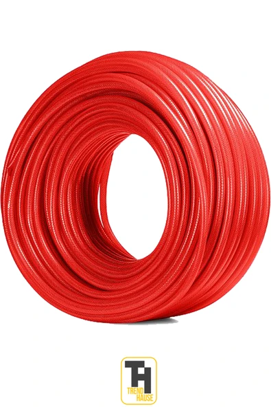 5/8 Örgülü Bahçe Hortumu Çatlamaz, Kırılmaz, Esnek (20 metre) Kırmızı - Resim 2
