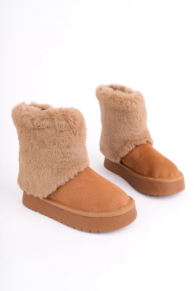 Muggo COZY Kürklü Kalın Taban Çocuk Kışlık Mini Bot - 9