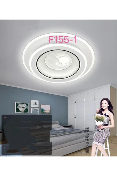 F155-1 PLAFONYER LED AVİZE 3 Renk Işık Modlu (Beyaz / Sarı / Gün Işığı) ürün görseli