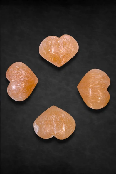 Küçük Boy Turuncu Selenit Kalp - 2