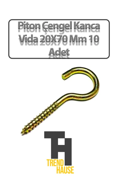 Piton Çengel Kanca Vida 20X70 Mm 25 Adet