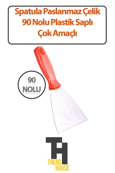 Spatula Paslanmaz Çelik 90 No'lu Plastik Saplı Çok Amaçlı ürün görseli 1