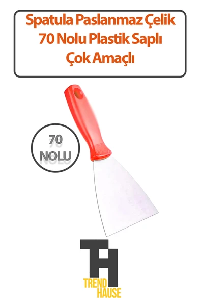 Spatula Paslanmaz Çelik 70 No'lu Plastik Saplı Çok Amaçlı ürün görseli 1