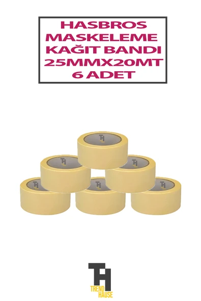KAĞIT MASKELEME BANTI 25 MM 20 METRE 6 ADET