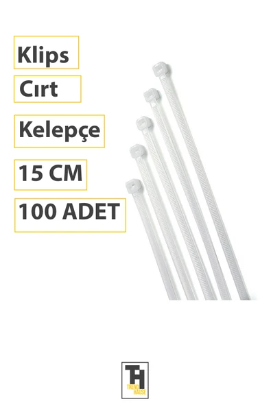 Dayanıklı Klips Cırt Kelepçe – Ayarlanabilir, Çok Amaçlı, Kablo ve Boru Sabitleme 15 Cm 100 Adet