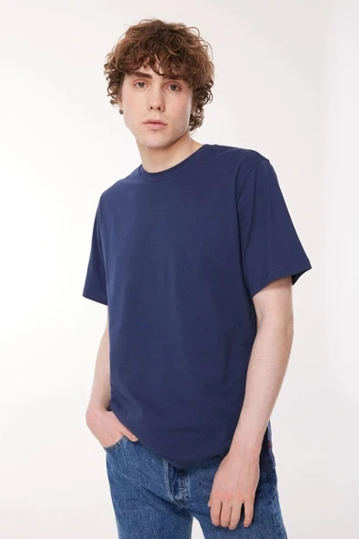 Bisiklet Yaka % 100 Pamuk Relaxed Fit T Shirt Erkek T SHİRT A9437 ürün görseli