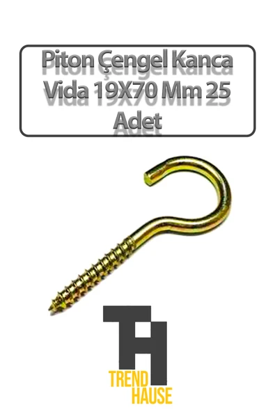 Piton Çengel Kanca Vida 19X70 Mm 25 Adet