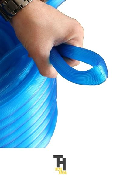 1'lik Silikonlu Dayanıklı Bahçe Hortumu (50 Metre) Mavi (Derin Kuyu, Dalgıç, Dinamo Uyumlu) - Resim 2