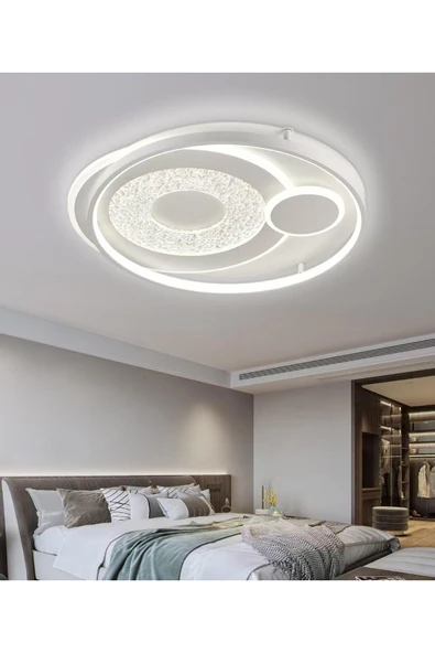 A019 PLAFONYER LED AVİZE 3 Renk Işık Modlu (Beyaz / Sarı / Gün Işığı) ürün görseli