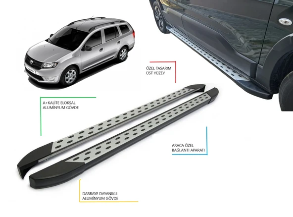 LOGAN MVC NOKTALI YAN BASAMAK 2013 2014 2015 2016 2017 2018 2019 2020 ürün görseli 1