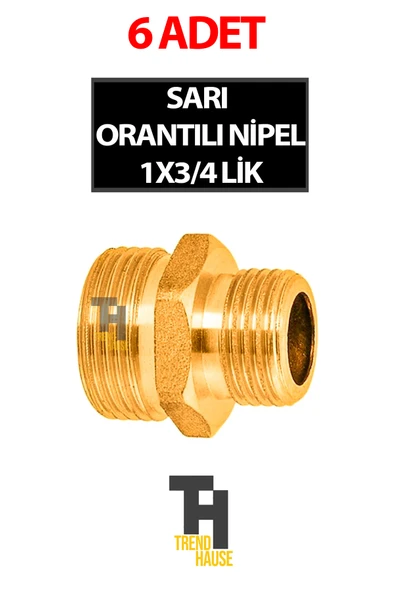 SARI ORANTILI NİPEL 1X3/4 6 ADET ürün görseli 1