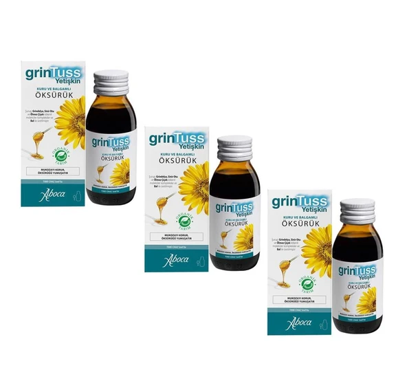 GrinTuss Yetişkin Öksürük Şurubu 128 Gr - 3 ADET ürün görseli 1