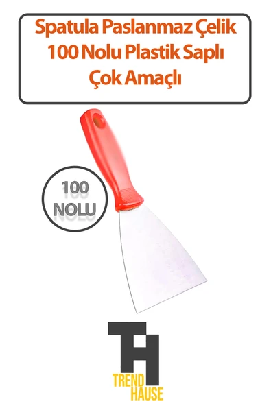 Spatula Paslanmaz Çelik 100 No'lu Plastik Saplı Çok Amaçlı ürün görseli 1