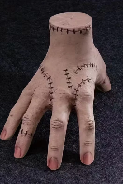 Gerçekçi Wednesday Addams "Thing" El Replikası – Hareketli Parmaklı Gotik Cosplay & Cadılar Bayramı Dekor Aksesuarı, Gerçek Boy - Resim 7