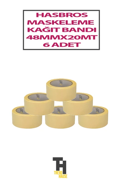 KAĞIT MASKELEME BANTI 48 MM 20 METRE 6 ADET
